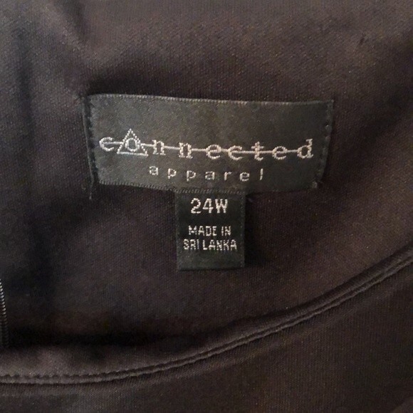 CONNECTED APPAREL SIZE 24W BLACK SLEEVELESS FLORAL POLYESTER DRESS - Picture 8 of 9